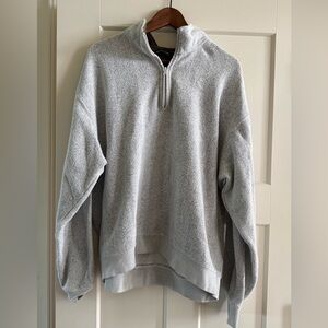 Orvis Light Heather Gray Quarter-Zip Sweater